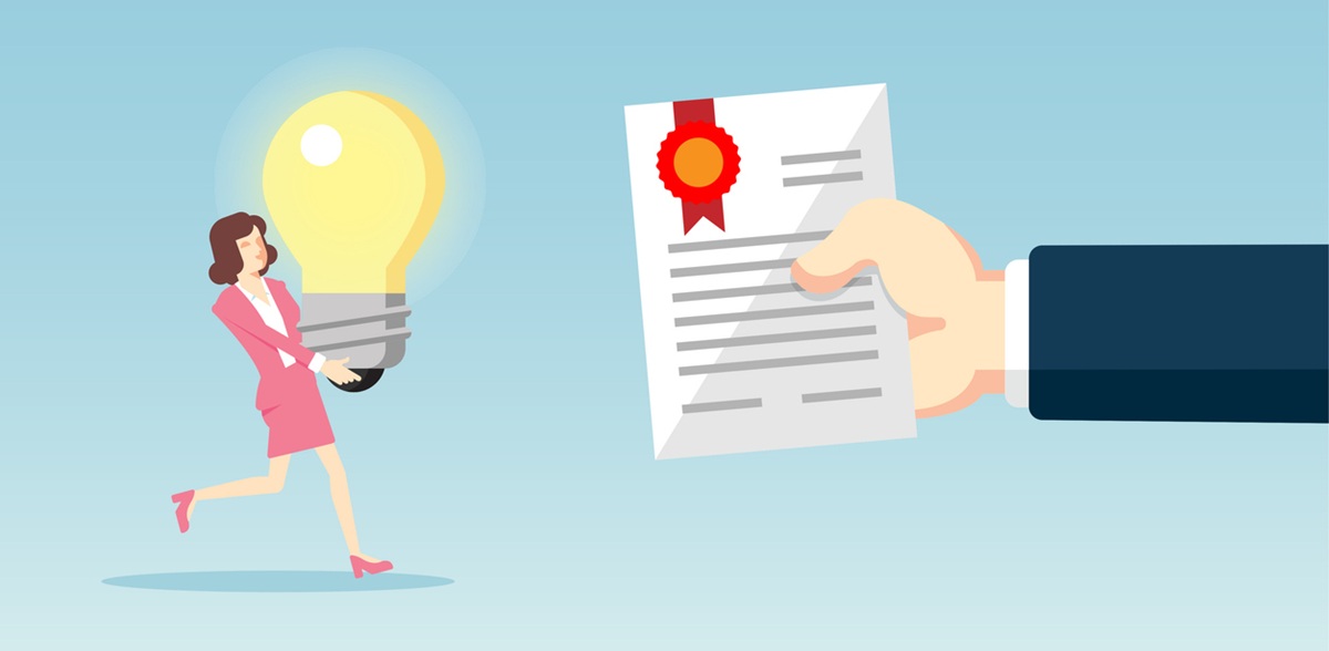 Kuvituskuva lainatarjouksen saaneesta naisesta.